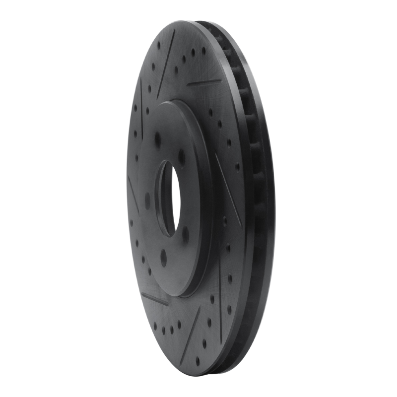 Chrysler Sebring Brake Rotor (1) - Front Left - R1 Concepts - Drilled & Slotted - Black - `95-`06